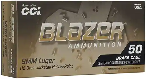 Top Rated CCI - Blazer Brass 9mm 115gr JHP 50rd