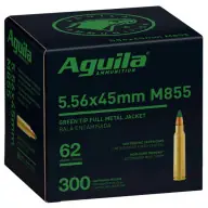 Brand New AGUILA AMMO 5.56 NATO 62g FMJ GREEN TIP 300/bx 4/cs