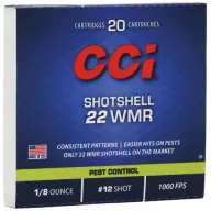 Certified CCI AMMO 22 MAG SHOT- SHELL 20/bx 100/cs