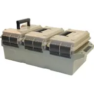Brand New MTM 3-CAN AMMO CRATE 50c w/3 AC50‘s DK EARTH/AGRN