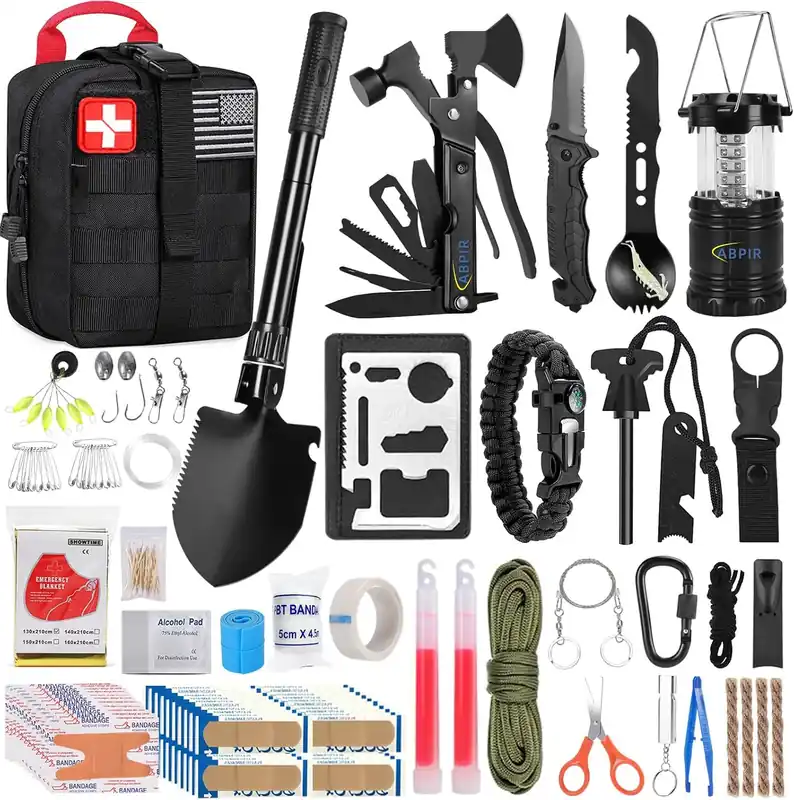 ABPIR 170 PCS Survival Kits, Survival First Aid Kit with Essential Survival Gear Emergency Medical Supplies for Hiking Camping Backpacking Outdoor Adventure, Gifts for Him Dad Men Christmas Hot Picks