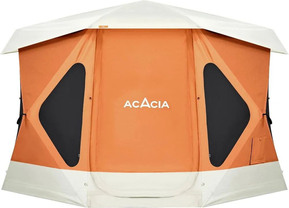 Acacia Camping Tent, Pop Up Camping Tent with 8 Windows and Footprint, Waterproof Windproof Easy Setup Hub Tent for Family Camping, Hiking and Glamping Hot Deal