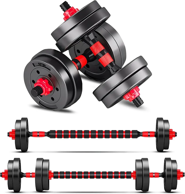Adjustable-Dumbbells-Sets,Free Weights-Dumbbells Set of 2 Convertible To Barbell A Pair of Lightweight for Home Gym,Women and Men Equipment Fast Shipping