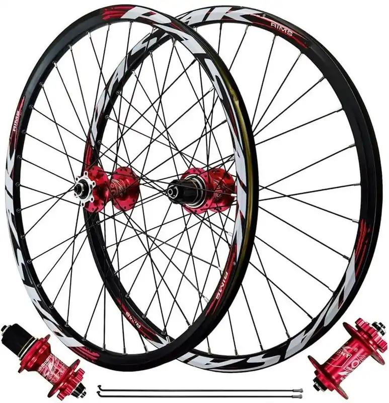 Aluminum Alloy Mountain Bicycle Wheels 26/27.5/29 Inch, Disc Brake 4 Sealed Bearing Mountain Cycling Wheelst Rim 32H Compatible 7-11 Speed Cassette Shop Now